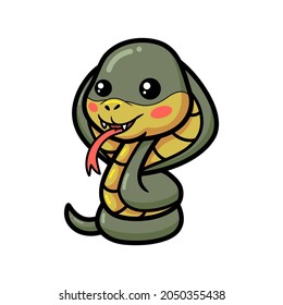 Cute little cobra snake cartoon