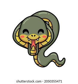 Cute little cobra snake cartoon
