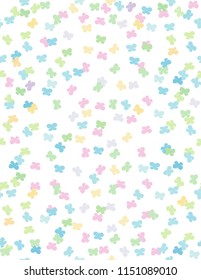 Cute Little Colorful Butterflies Vector Pattern. Tiny Pastel Colors Butterfly Shape Confetti. Delicate Rainbow Color Butterflies Vector Design. Lovely Multicolored Butterflies on a White Background.