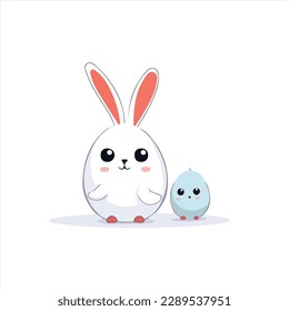 Cute Little Colorful Easter Egg Bunny