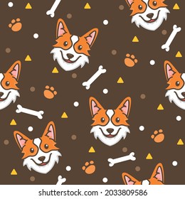 Cute little corgi pattern illustration