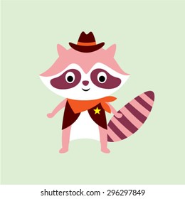 cute little cowboy raccoon