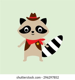 cute little cowboy raccoon