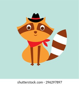 cute little cowboy raccoon