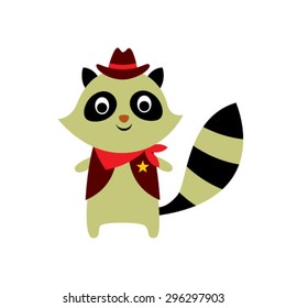 cute little cowboy raccoon