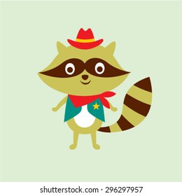 cute little cowboy raccoon