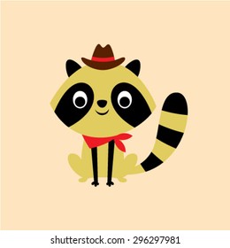 cute little cowboy raccoon