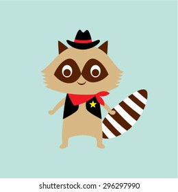 cute little cowboy raccoon