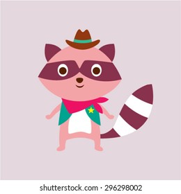 cute little cowboy raccoon