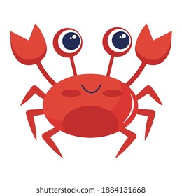 cute little crab animal kawaii character vector illustration design