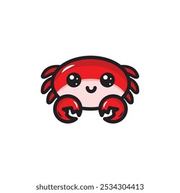 cute little crab icon in red