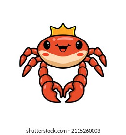 Cute little crab king cartoon