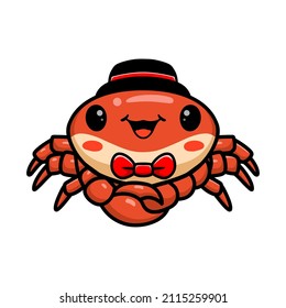 Cute little crab magician cartoon