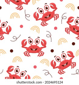 Cute little crabs pattern illustration design