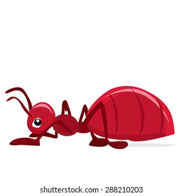 Cute Little Crawling Cartoon Ant Vector Stock Vector (Royalty Free ...