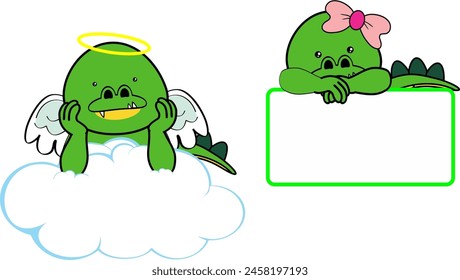 cute little crocodile baby angel cartoon pack colletion in vector fornat