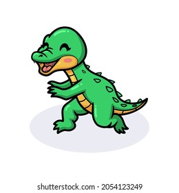 Cute little crocodile cartoon standing