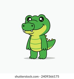 cute little crocodile, cartoon-illustration eps