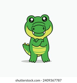 cute little crocodile, cartoon-illustration eps