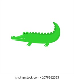 cute little crocodile vector logo template illustration