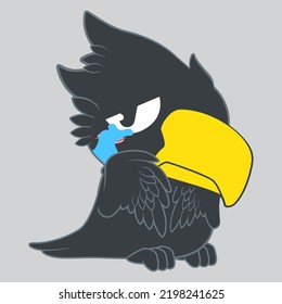 cute little crow vector illustration