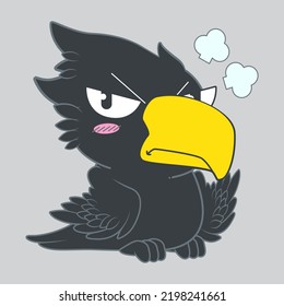 cute little crow vector illustration