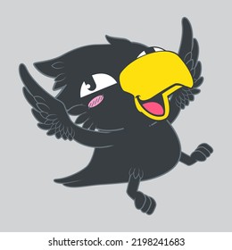 cute little crow vector illustration