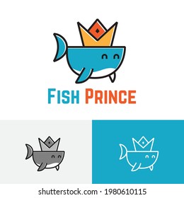 Cute Little Crown Fish Water Animal Logo Symbol