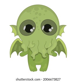 Cute Little Cthulhu vector Illustration