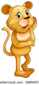 Cute little cub standing alone illustration