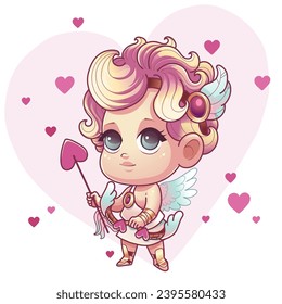 A cute little Cupid. Vector illustration.