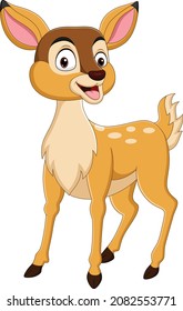 Cute little deer cartoon isolated on white background
