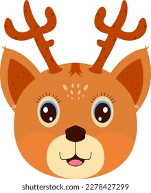 Cute little deer face illustration