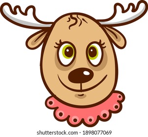 Pequeño ciervo, ilustración, vector sobre un fondo blanco.