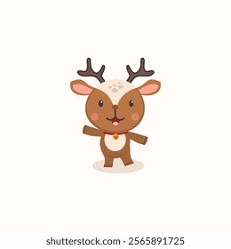 cute little deer mascot vector illustration