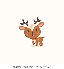 cute little deer mascot vector illustration
