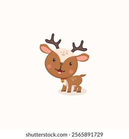 cute little deer mascot vector illustration
