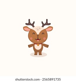 cute little deer mascot vector illustration