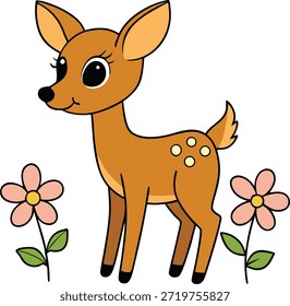 süßes kleines Hirsch stehendes Vektorkunst