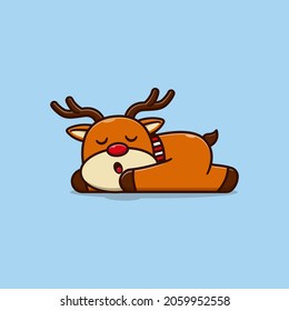 cute little deer vector illustration design sleeping peacefully