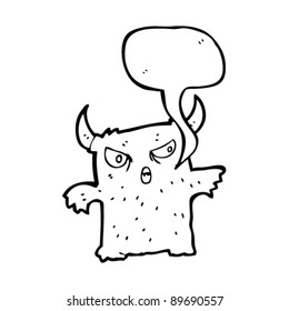 cute little demon with speech bubble