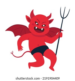 Cute Little Devil Cartoon Vector