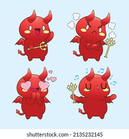 Cute Little Devil Drawing Cartoon, Devil And Demon Sticker