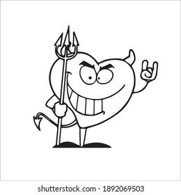 cute little devil holding a pitchfork