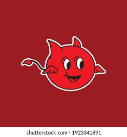 cute little devil icon or logo can use be sticker