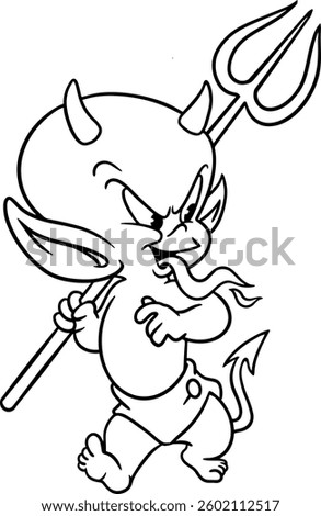 Cute little devil silhouette vector. Perfect for t-shirt designs, clipart, stickers, cut files, Halloween decor, cartoons