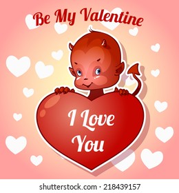 Cute little devil for Valentine's Day