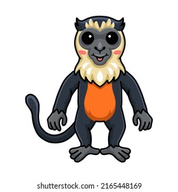 Cute little diana monkey cartoon standing