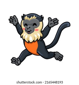 Cute little diana monkey cartoon running