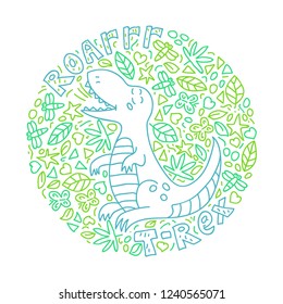 cute little dino t-rex vector illustration